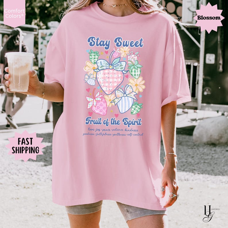 Strawberry Christian Shirt Fruit of the Spirit Comfort Colors® Bible ...