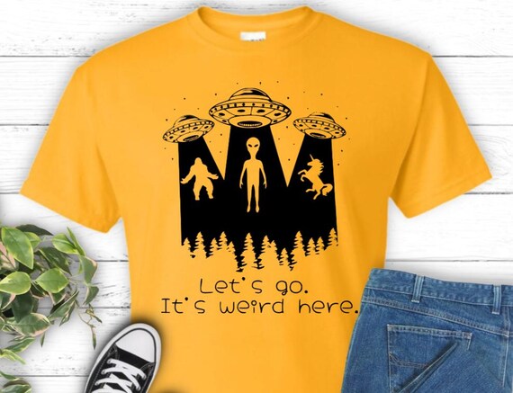 Funny Bigfoot Alien Unicorn Abduction UFO Shirt, Cryptid Sci-Fi Graphic Tee