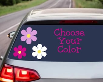 Flower Decal Sheet, Set Of 14 Flowers, Daisy Stickers, Daisy Vinyl Decals, Window Decal, Boho Stickers, Stanley Cup Stickers
