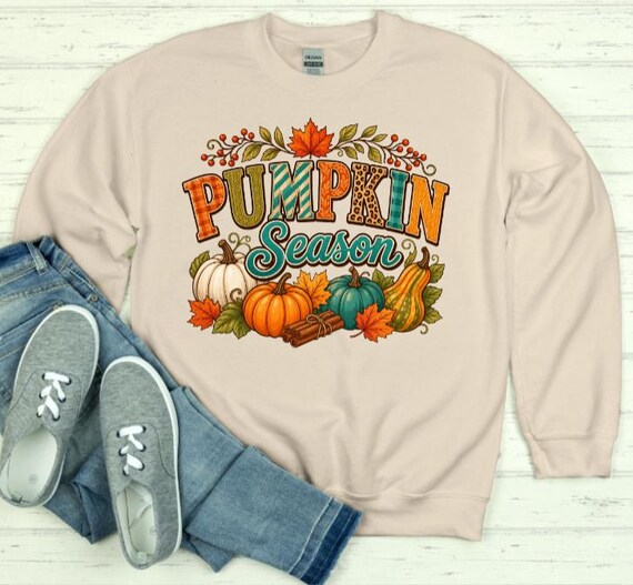 Pumpkin Season Sweatshirt, Cute Fall Crewneck, Autumn Pumpkin Sweater, Cozy Thanksgiving Sweatshirt, Rustic Fall Shirt, Pumpkin Patch Outfit