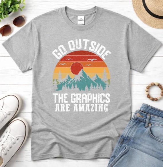 Retro Mountain Sunset Shirt, Funny Hiking Camping Tee