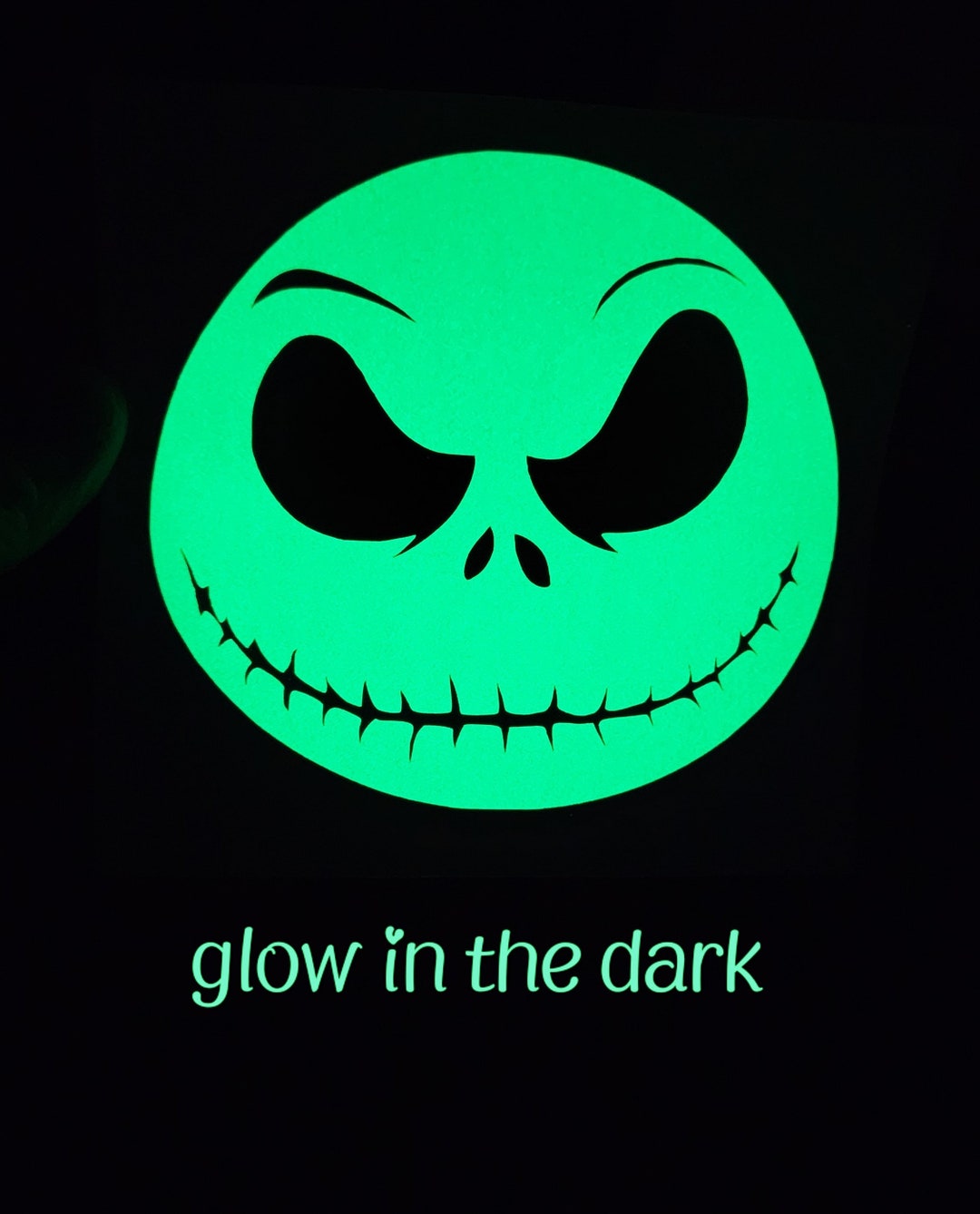 Jack Skellington Vinyl Decal, Glow in the Dark Decal, Nightmare Before Christmas Sticker, Glow