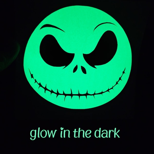 Sticker vinyle Jack Skellington phosphorescent : L'Étrange Noël de l'Étudiant Sticker