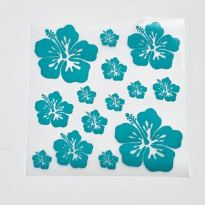 Hibiscus Flower Vinyl Decal Sheet, Hawaiian Flower Decal, Holographic Flower, Tropical Vinyl Sticker