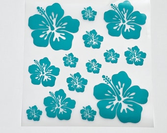 Hibiscus Flower Vinyl Decal: Tropical Hawaiian Sticker