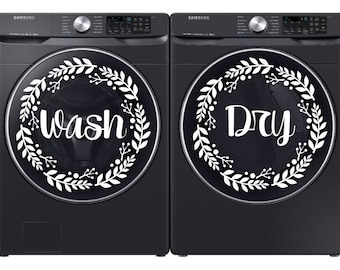 Wash And Dry Decal, Laundry Room Decor, Laundry Room Decal, Farmhouse Room Decor, Farmhouse Laundry Room, Wash And Dry Decal Set, Home Decor