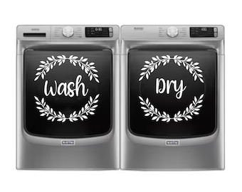 Wash And Dry Decal, Laundry Room Decor, Laundry Room Decal, Farmhouse Room Decor, Farmhouse Laundry Room, Wash And Dry Decal Set, Home Decor