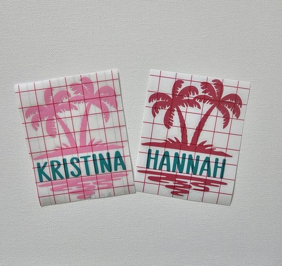 Personalized Palm Tree Name Vinyl Decal: Tumbler, Laptop Sticker