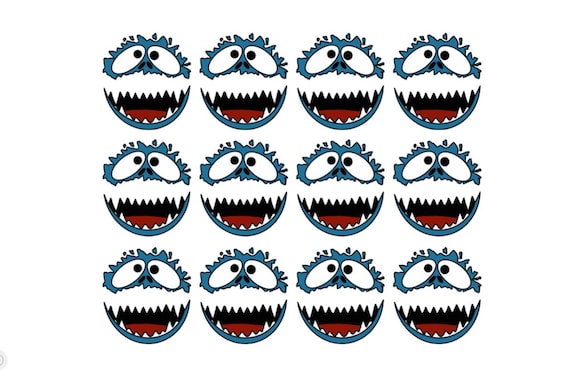 Abominable Snowman Vinyl Decals: Christmas Ornament DIY Craft - Set of 12