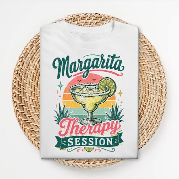 Margarita Therapy Session Shirt, Retro Vacation Drinking Tee