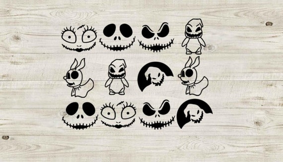 Nightmare Before Christmas Decal, Set Of 12 for Christmas Ornaments, Mugs, Tumblers, And Gifts.