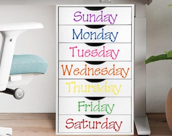 Days Of The Week Label Set, Days Of The Week Stickers, Home Organization Labels, Closet Organization, Office Organization, Storage Bin Label