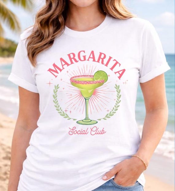 Margarita Social Club Graphic Tee, Summer Beach Vacation Shirt