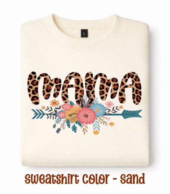 Mama Leopard Floral Sweatshirt, Western Boho Mom Graphic Tee