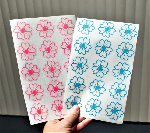 Flower Vinyl Decal Sheet: Tumbler, Laptop Stickers (15 x 1.5" Flowers)