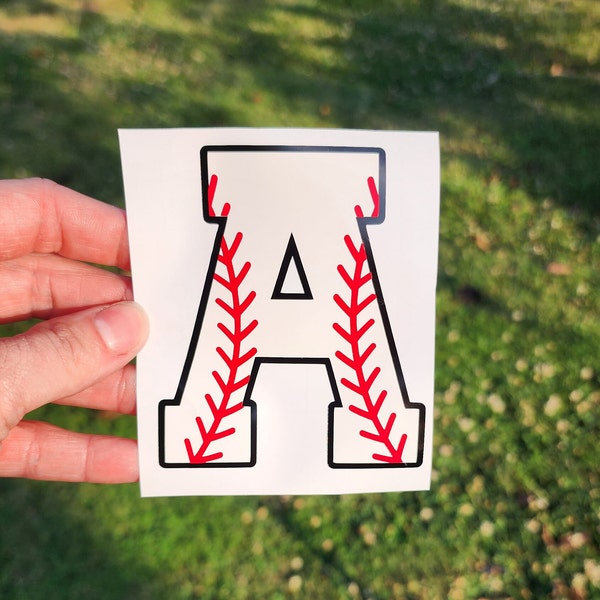 Baseball Decal, Baseball Letters, Monogram Decal, Chromebook Sticker, Tumbler Sticker, Hydro Flask Sticker, Sports Decals, Teacher Gift