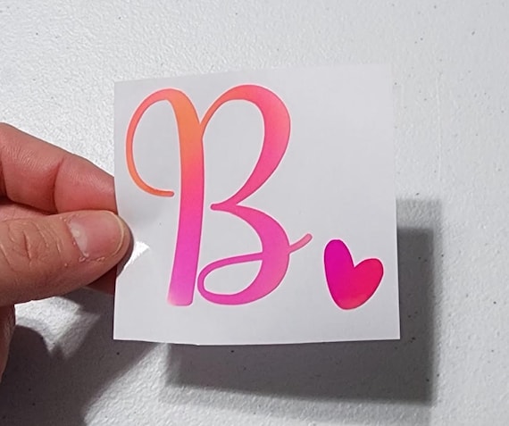 Initial Heart Vinyl Decal: Personalized Waterproof Monogram
