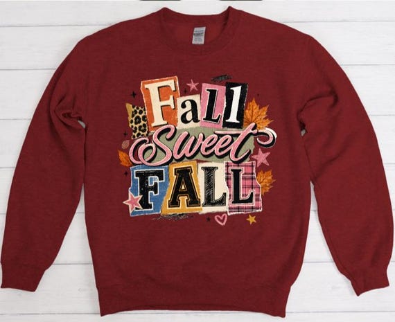 Fall Sweet Fall Sweatshirt, Punk Rock Autumn Crewneck, Grunge Thanksgiving Shirt, Edgy Fall Lover Gift for Women