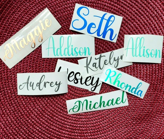 personalized name sticker, custom cup decal, vinyl name decal