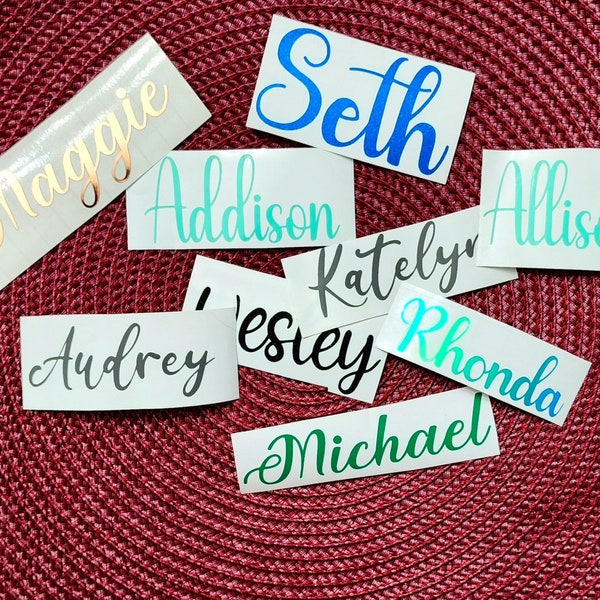 Name Decal, Name Sticker, Teacher Gift, Name Labels, Notebook Stickers, Bridesmaid Decal, Hydroflask Sticker, Tumbler Sticker, Laptop Decal