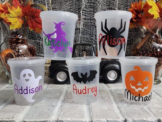 Personalized Halloween Cups: 16oz Kids Party Favors
