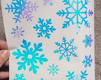 Holographic Snowflake Decals: Christmas Window Stickers, DIY Ornaments