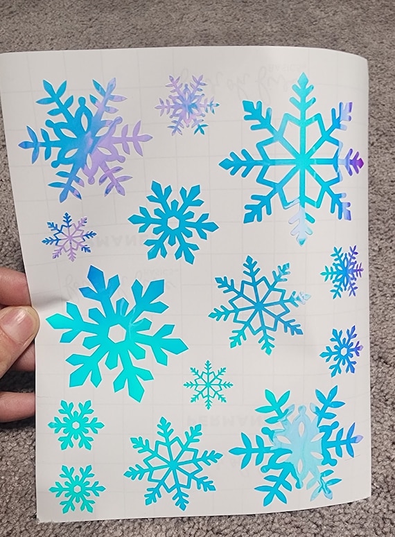 Holographic Snowflake Decals: Christmas Window Stickers, DIY Ornaments