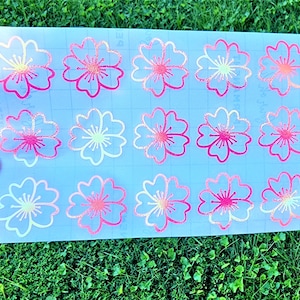 Vinyl Flower Decal Sheet, Flower Decal, Flower Tumbler Sticker, Flower Laptop Sticker, Flower Sticker Sheet, Custom Vinyl Decals,