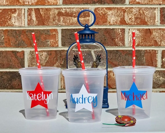 Personalized 4th of July Party Cups: Reusable Kids' Favors