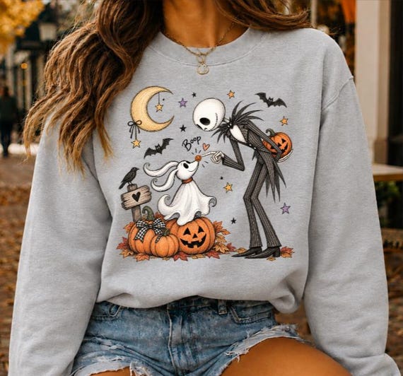 Jack Skellington Sweatshirt,  Jack And Zero Sweatshirt, Nightmare Before Christmas