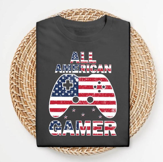 All American Gamer Shirt, Patriotic Gaming Tee, USA Gamer Shirt