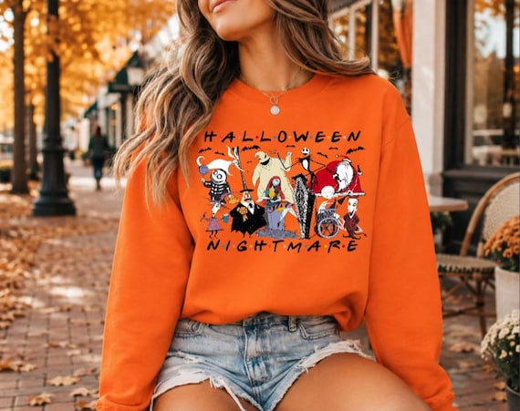 Nightmare Before Christmas Inspired Shirt, Halloween Town Tee, Women’s Spooky Season Fall Graphic T-Shirt