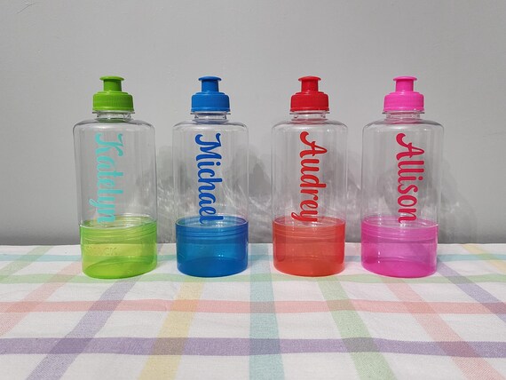 Personalized Kids Water Bottle with Snack Holder: Party Favors