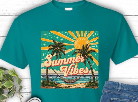 Retro Summer Vibes T-Shirt, Beach Vacation Shirt,