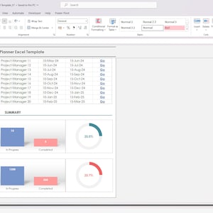 Project Task Excel Workbook Project Planner Excel Template: Task Tracker Workbook - Etsy