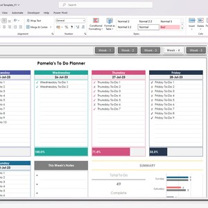 Weekly to - Do List Excel Template, Weekly Planner Excel Template ...