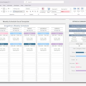 Editable Weekly Schedule Excel Template: Personnel Planner (digital ...