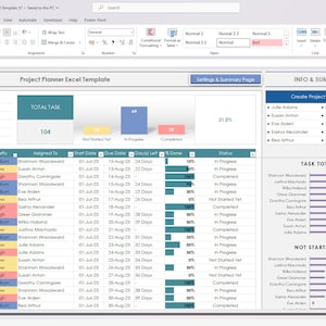 Project Planner Excel Template: Task Tracker Workbook - Etsy