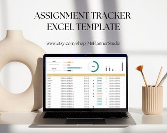 Assignment Tracker Excel Template: Homework Planner (Digital Download)