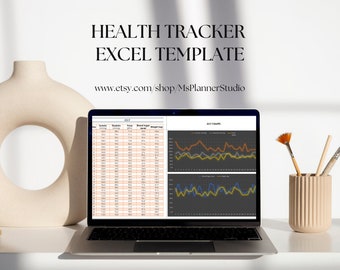 Health Tracker Excel Template, Monthly Health Tracker Excel Template, Monthly Health Record Tracking Template, Editable Excel Template