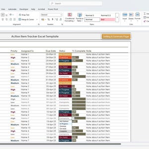 Action Tracker Excel Template: Task Manager (instant Download) - Etsy