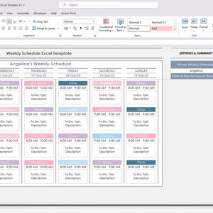 Editable Weekly Schedule Excel Template: Personnel Planner (digital ...