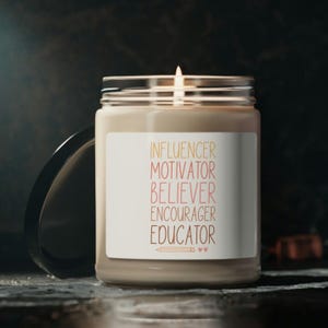 Teacher Gift | Teacher Appreciation | Scented Soy Candle | 9 oz | 5 Different Aromatic Scents | Home Decor