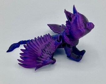 Poseable Baby Griffin Figurine: 3D Printed Fantasy Art for Collectors