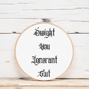 Cross Stitch Pattern - Dwight You Ignorant Slut/The Office/Funny Cross Stitch Pattern
