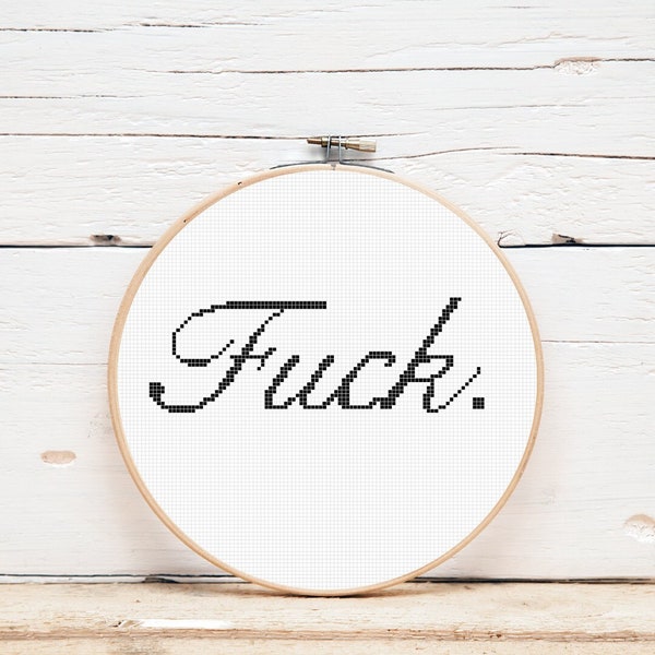 Cross Stitch Pattern / Fuck / Instant Digital Download / Funny Cross Stitch