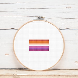 Cross Stitch Pattern / Lesbian Pride Flag  - Mini / Instant Digital Download / LGBTQ