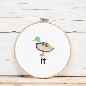 Cross Stitch Pattern / Duck It / Funny Cross Stitch / Inappropriate Cross Stitch / DIY / Instant Digital Download
