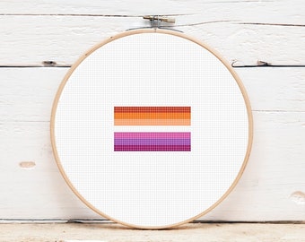 Cross Stitch Pattern / Lesbian Pride Flag  - Mini / Instant Digital Download / LGBTQ