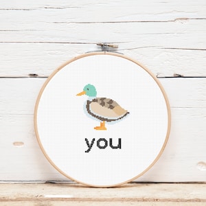 Cross Stitch Pattern / Duck You/ Funny Cross Stitch / Inappropriate Cross Stitch / DIY / Instant Digital Download